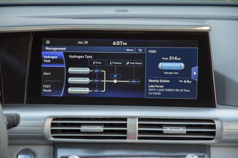 All the various screens of the NEXO infotainment system