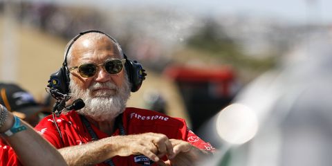 Graham Rahal says he hasn't heard from team co-owner David Letterman, shown at Sonoma in 2015, yet this season.