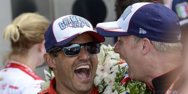 Juan Pablo Montoya was all smiles after winning his second Indy 500.