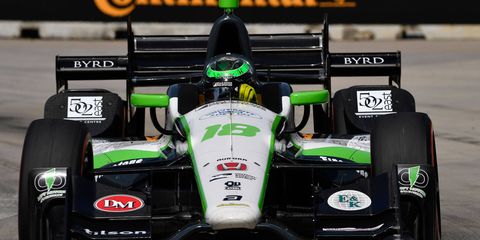 Conor Daly led four laps and went on to finish second on Saturday in the Verizon IndyCar Series race on Belle Isle.