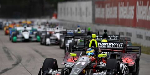 Sebastien Bourdais won for the second consecutive year on Belle Isle. Sunday's win in the Chevrolet Dual in Detroit was his 35th career win, tying him with Bobby Unser for sixth all time in U.S. major open-wheel racing.