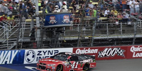 Kurt Busch started from the rear of the field for Sunday's race. However, the driver was able to get to the front and was in the lead when NASCAR called the race on account of rain.