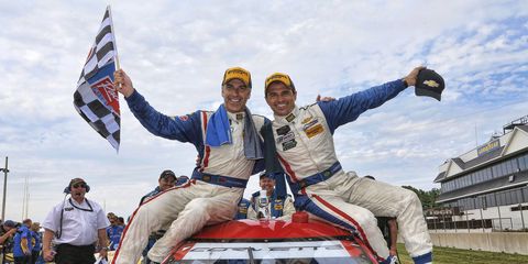 Joao Barbosa and Christian Fittipaldi won their third Tudor Championship race Sunday at Road America.