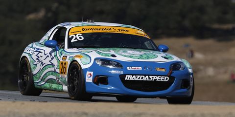 U.S. Marine Staff Sergeant Liam Dwyer and Andrew Carbonell combined to win the ST class at Mazda Raceway Laguna Seca on Saturday.