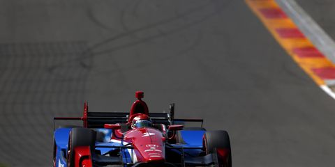 Mikhail Aleshin's tire exploded during last weekend's IndyCar race at Watkins Glen.