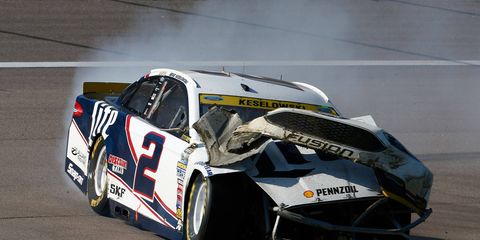 A crash at Kansas left Brad Keselowski below the cutoff line to make the Round of 8 in the NASCAR Sprint Cup Series Chase.