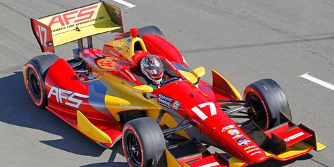 Sebastian Saavedra has started 56 Verizon IndyCar races in his career. Last year, he finished a season-best ninth at Long Beach and sat on the pole on the road course at Indianapolis for KV AFS Racing.