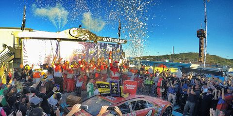 Kevin Harvick won the NASCAR Sprint Cup race in Phoenix on Sunday. With the win, Harvick advanced to the Sprint Cup championship race.