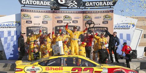 Joey Logano made it 2 for 2 in the second round of the Chase with his win at Kansas on Sunday.