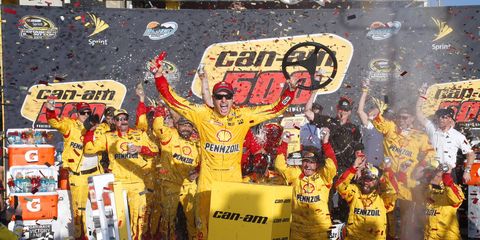 Joey Logano won the CAN-AM 500 at Phoenix on Sunday to advance into the Championship 4.