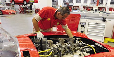 Ferrari named 48 workshops “Classiche Authorized.” This guy looks like he knows what he's doing.