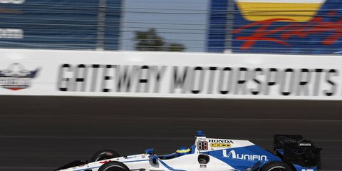 Sebastien Bourdais turned his first official laps back in an Indy car on Friday at Gateway Motorsports Park.