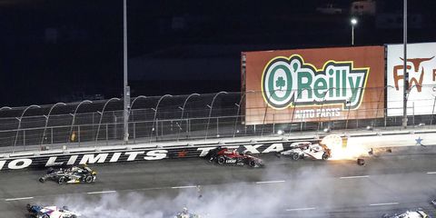 A multi-car crash erupted on lap 153 Saturday at Texas Motor Speedway.