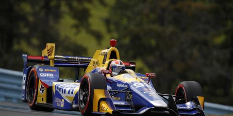 Alexander Rossi won his first career pole Saturday, days after signing a contract extension with Andretti.