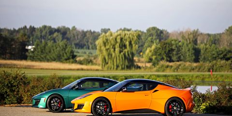 The Lotus Evora 400 now sports an Edelbrock supercharged, 400-hp version of the usually restrained Toyota 3.5-liter V6. It makes 302 lb-ft of torque for increases of 65 hp and 7 lb-ft over the Evora S.
