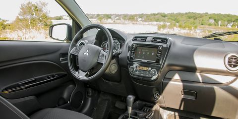 The Mirage offers a reasonably equipped interior with a lot of equipment at the top of the trim range.