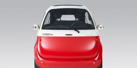 The Microlino will offer 133 miles of range on a full charge in top trim. Two battery capacity versions are planned.