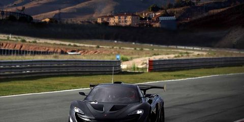 The McLaren P1 GTR delivers 986 hp from its 3.8-liter twin-turbocharged V8; a production model will arrive at the Geneva Motor Show.