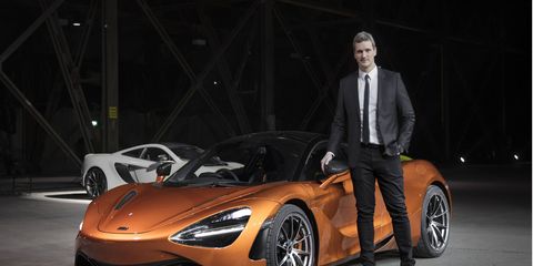 Melville stands in front of the manufacturer's latest creation, the 720S.