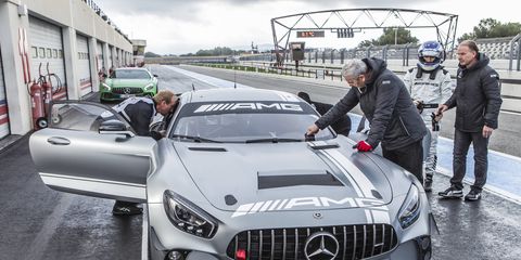 Mercedes AMG GT4 Racer Preparing to Drive it