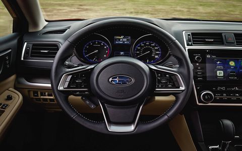 This is the interior of the 2018 Subaru Legacy.
