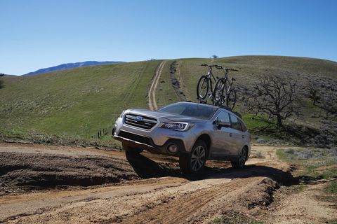 The 2018 Subaru Outback comes with either a 175-hp 2.5-liter H4 or a 256-hp H6, both get a CVT.