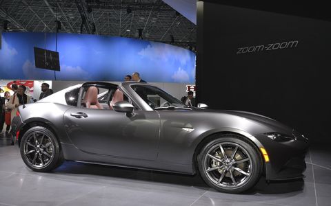 Mazda unveiled the MX-5 RF at the New York auto show