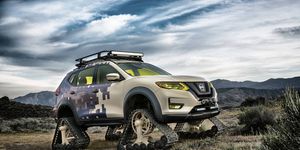 The Nissan Rogue Trail Warrior trades wheels and tires for tracks.