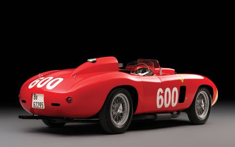 This 1956 Ferrari 290 MM by Scaglietti was one of four built; it was made specifically for Juan Manuel Fangio, who drove it to fourth place in the 1956 Mille Miglia. It will be sold at RM Sotheby's Dec. 10 "Driven by Disruption" auction in New York City.