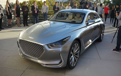Hyundai's Vision G concept coupe was revealed at the Los Angeles County Museum of Art.