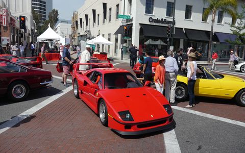 Over 150 Ferraris packed into three blocks of Colorado Blvd. in Pasadena's Old Town for the annual Concorso Ferrari. It's put on by the Ferrari Club of America's Southwest Region and it's free to all. Grazie mille!