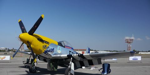 The Palos Verdes Concours moved from Palos Verdes to Torrance this year and added airplanes. Airplanes are cool. This one, a North American P-51D, won Best of Show in the plane category.