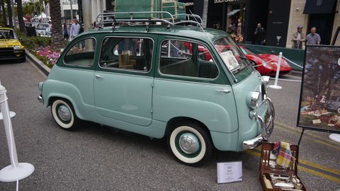 Not all cars at the 2018 Rodeo Drive Concours were silver. In fact, most of them were some other color. This is Mike Malamut's Fiat 600 Multipla.
