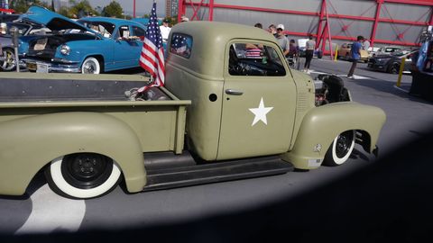 Classic truck in Army colors