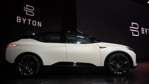 Byton will have three electric vehicles on the market by 2023, starting with the M-Byte SUV, shown here, which will be on sale in China at the end of this year and in the U.S. in mid-2020.