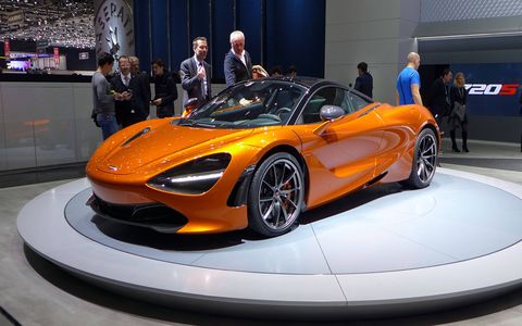 McLaren unveiled the 720S at the 2017 Geneva motor show. Powered by a 710-hp twin-turbocharged V8, the 720S weighs 3,128 pounds wet and runs from 0 to 60 mph in 2.8 seconds.