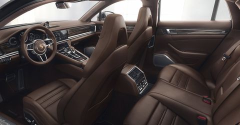 The 2018 Porsche Panamera Turbo Sport Turismo is available in 12 interior colors.