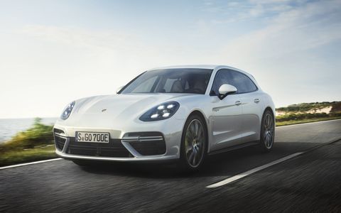 The Turbo S E-Hybrid Sport Turismo powertrain consists of a 4.0-liter, twin-turbo V8 connected to a 136-hp, 295-lb-ft electric motor followed by an eight-speed PDK.