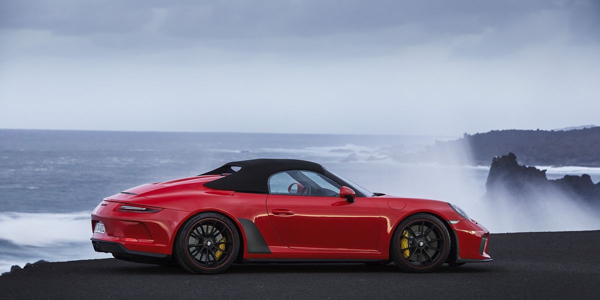 the 2019 Porsche 911 Speedster carries a lot of carbon fiber and a shape that gives a tip of the hat to the original 356 Speedster