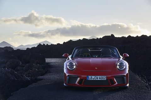 the 2019 Porsche 911 Speedster carries a lot of carbon fiber and a shape that gives a tip of the hat to the original 356 Speedster