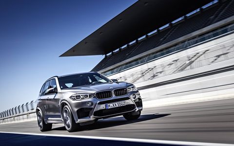 The 2017 BMW X5M ups the ante over the base X5 with a 567-hp 4.4-liter twin-turbocharged V8.
