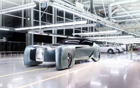 The Rolls-Royce Vision Next 100 concept, code named 103EX, is as autonomous as it is silk-swathed. It's meant to provide a look at what the elite will be riding around in come 2116.