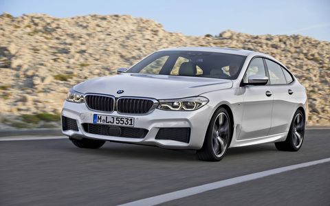 The BMW 6 Series Gran Turismo features a long trunk, the set-back cabin position, a wheelbase of 120.9 inches, doors with frameless windows, and a slim window graphic that leads into a more vertical interpretation of the signature BMW “Hofmeister kink”.
