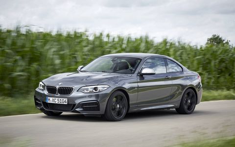 The 2017 BMW M240i xDrive is visually identical to the rear-drive version we tested, minus the badge. It makes 335 hp and 369 lb-ft of torque.