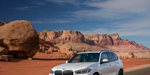 The 2019 BMW X5 crossover -- both larger and quicker than the model it replaces -- debuts with two engine options: A 335-hp 3.0-liter inline-six and a 456-hp 4.4-liter V8. Performance features like rear-wheel steering will be available.