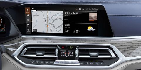 The 2019 BMW X7 will get the company's newest edition of iDrive, its nav/radio/media/phone rotary controller, and two 12.3-inch screens.