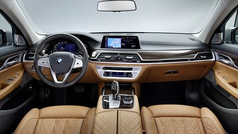 Inside the new 7-series, you'll find no shortage of leather and high tech features.