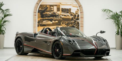 Motorcycle gear maker Dainese helped Pagani with its soft top for the Huayra.