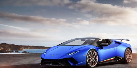 The 2018 Lamborghini Huracan Performante Spyder uses flaps in the back to direct air around (or thru) the rear wing.