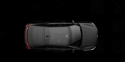 A newly revealed top view of the Polestar 2 shows off the electric sedan's panoramic roof.